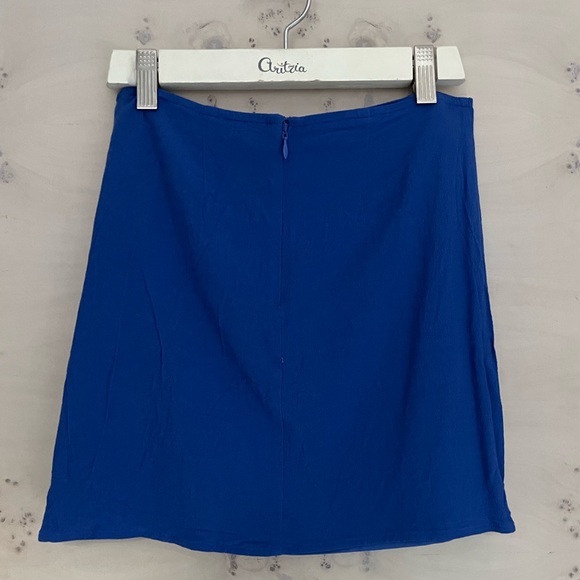(ROYAL BLUE) Aritzia Sunday Best Tatiana Mini Skirt w/ Side Slit - Picture 11 of 13